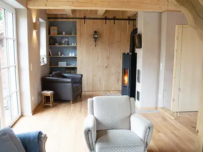 Gemütlricher Wohnbereich im Ferienhaus Holzmichel in Haltern am See