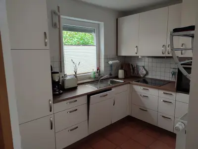 Gut ausgestattete Einbauküche in der Ferienwohnung Stauseeperle in Haltern