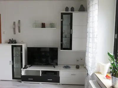 Wohnzimmerwand in der Ferienwohnung Barbara