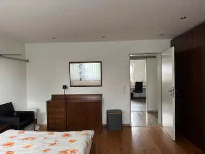 Schlafzimmer in der Ferienwohnung Wiesenblick in Haltern am See