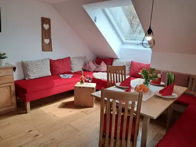 Gemütlicher Wohnbereich Wohnküche Alpenblick