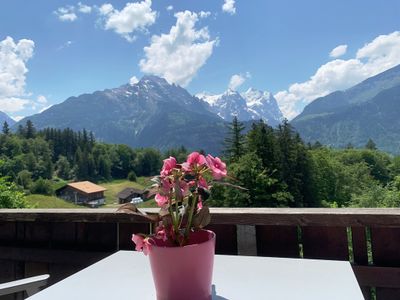 Balkon Aussicht indie Berner Alpen