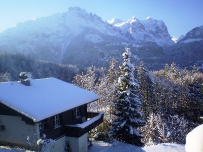 Haus an dr Egg mit der grandiosen Aussicht zur Wetterhorn Gruppe