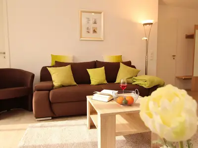 Wohnzimmer mit Schlafcouch