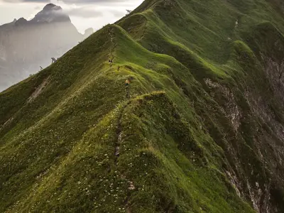Dem Weg entlang zum Gipfel