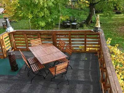 Dachterrasse mit Blick über den Schlossgarten