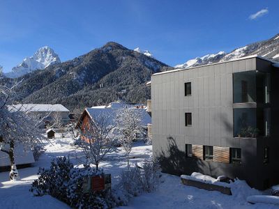 Blick von der Talabfahrt auf Hotel-Garni-Wallner