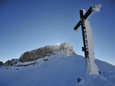 Hahnenköpfle Gipfel Winter