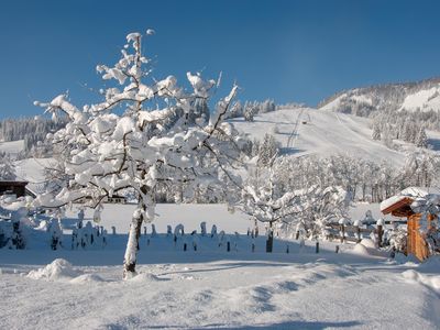 Das Glaagut - Ausblick auf die Skipiste