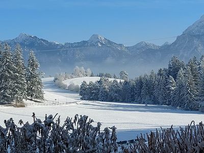 Blick vom Balkon im Winter