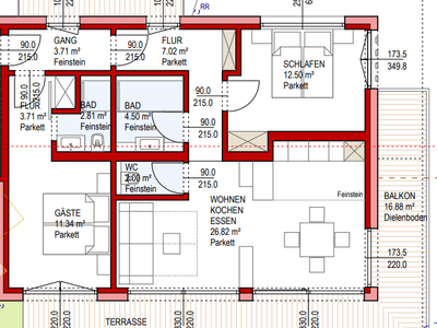 Wohnungsplan 1.Etage/Gästezimmer