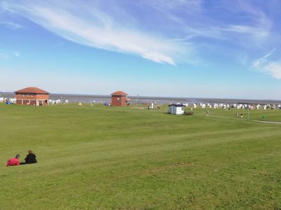 Strandansicht vom Deich in Horumersiel