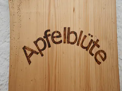 Holzschild Apfelblüte