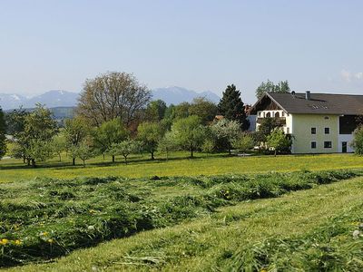 Haus mit Wiesen- und Bergblick