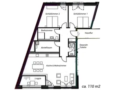 Grundriss des Family Apartment