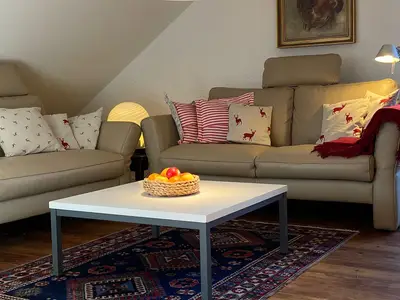 Ledercouch im Wohnzimmer