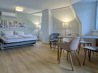 Wohnzimmer / Sofa Bett / Essbereich / Küche