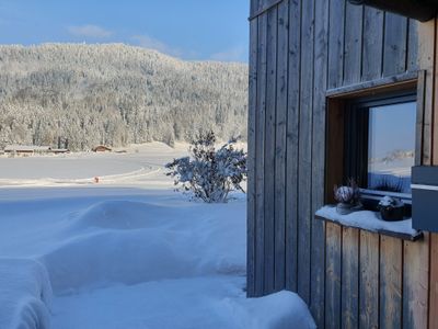 Langlaufloipe am Haus