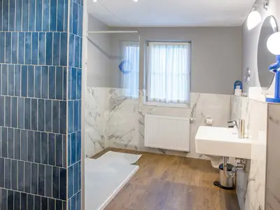 Ferienwohnung Rohrdommel Badezimmer mit Glasdusche