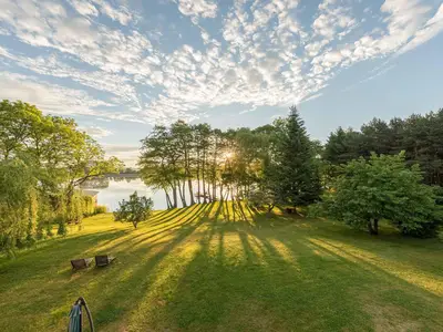Ferienwohnung Zwergtaucher Blick in den Garten