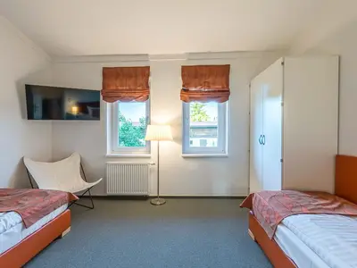 Ferienwohnung Stockente Schlafzimmer mit zwei Einzelbetten