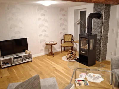Hainichschäferei - Fewo Ben-Wohnbereich mit Kamin