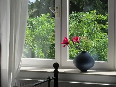 Aus dem Schlafzimmerfenster in die Morgensonne