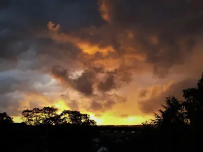 Balkon mit Abendstimmung