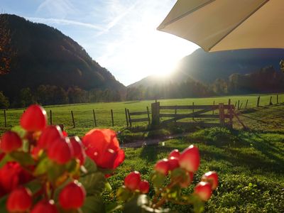 Ferienwohnung Zuhaus: Blick von Terrasse