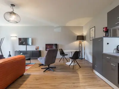 Ferienwohnung Wellenklang Klink Blick in den Wohnbereich