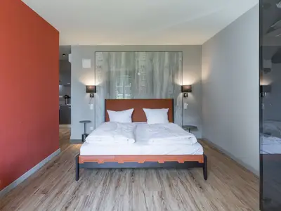 Ferienwohnung Wellenklang Klink modernes Doppelbett