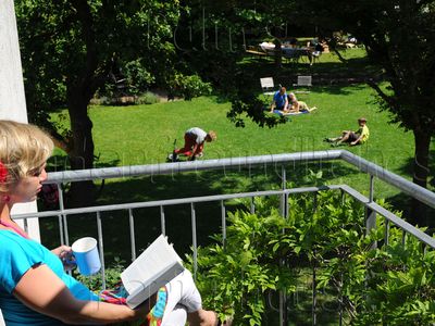 Balkon der blauen Wohnung