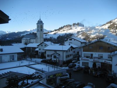 Balkonblick Winter Richtung Falera