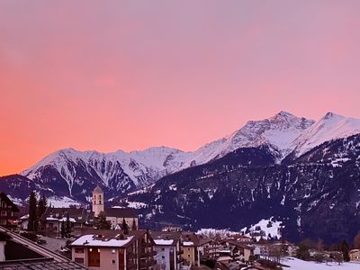 Aussicht von Terrasse im Winter