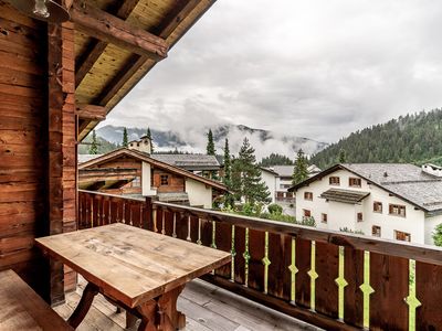 Aussicht vom Balkon im Sommer