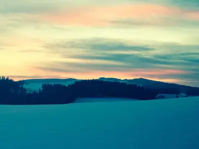 Winterlicher Sonnenuntergang