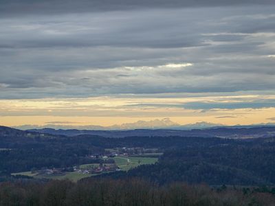 ... mit etwas Glück bis zu den Alpen