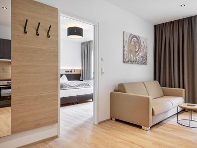 Apartment Flocke Blick ins Schlafzimmer