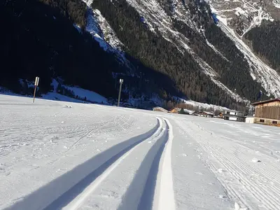 Einstieg der Langlaufloipe