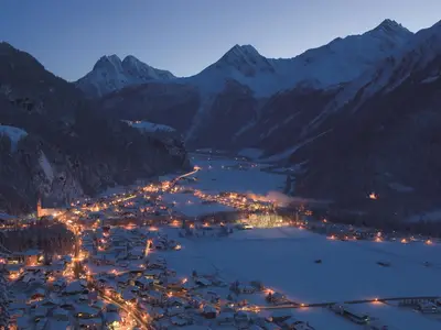 Ortsaufnahme Längenfeld Winter