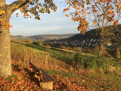 Blick ins Taubertal, in 10 Gehminuten erreichbar.