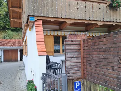 Westseite, Balkon + Terrasse