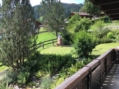 Chalet Chriba Balkon und Sitzplatz