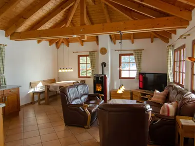 Wohnzimmer Ferienhaus Mondschein