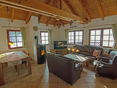 Wohnzimmer Ferienhaus Mondschein