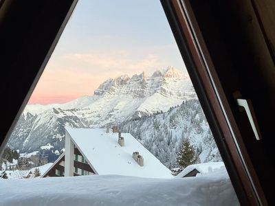 Vue des dents du midi - appartement le Yeti