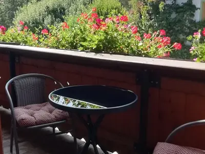 Balkon mit Blick auf die Hohe Munde