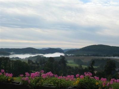 Blick von der Terrasse der Ferienwohnung 1