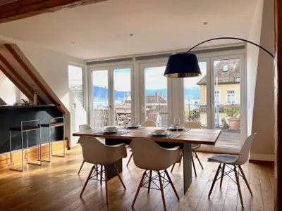 Essbereich im Wohnzimmer