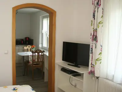 Wohn-Schlafbereich in der FeWo am Haslachwald